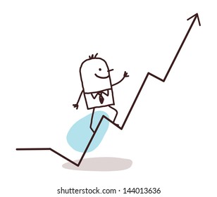 businessman and line up