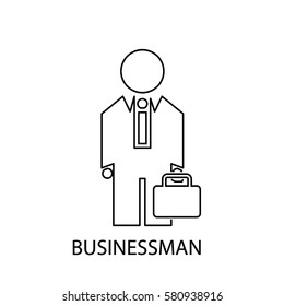 icono de línea de empresario