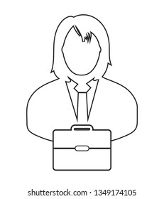 Businessman line Icon with briefcase symbol. Editable vector EPS.