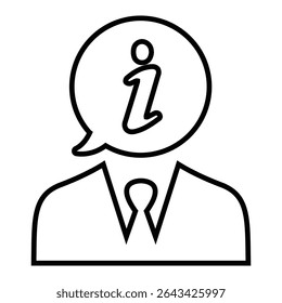 Businessman line icon design. Businessman thin black outline symbol vector illustration. editable stroke icon on transparent background.