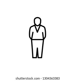 Businessman Line Icon In Flat Style Vector For Apps, UI, Websites. Black Icon Vector Illustration