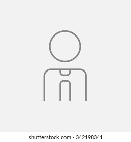 Business man Line Icon für Web-, Mobil- und Infografiken. Vektorgrafik, dunkelgraues Symbol einzeln auf hellgrauem Hintergrund.