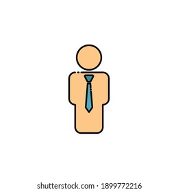 Businessman lineal color icon. Internet concept symbol for website button, mobile app or digital printing. simple design editable. Design template vector