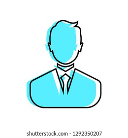 Businessman linear fill icon - Vector. Businessman avatar profile picture line art colorful icon