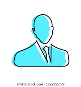 Businessman linear fill icon - Vector. Businessman avatar profile picture line art colorful icon
