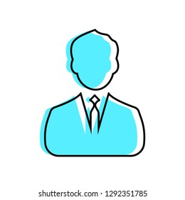 Businessman linear fill icon - Vector. Businessman avatar profile picture line art colorful icon