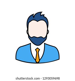 Businessman linear fill icon - Vector. Businessman avatar profile picture line art colorful icon