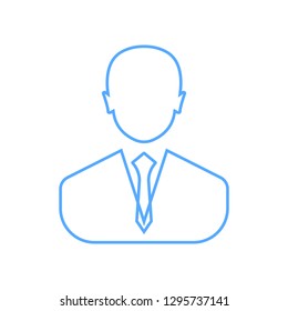 Businessman linear icon blue - Vector. Businessman avatar profile picture line art icon