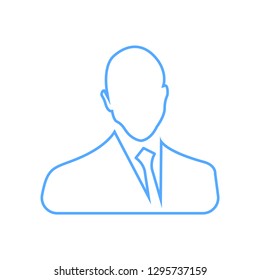 Businessman linear icon blue - Vector. Businessman avatar profile picture line art icon