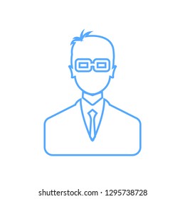 Businessman linear icon blue - Vector. Businessman avatar profile picture line art icon