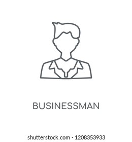 Businessman linear icon. Businessman concept stroke symbol design. Thin graphic elements vector illustration, outline pattern on a white background, eps 10.