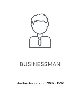 Businessman linear icon. Businessman concept stroke symbol design. Thin graphic elements vector illustration, outline pattern on a white background, eps 10.