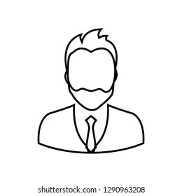 Businessman linear icon - Vector. Businessman avatar profile picture line art icon