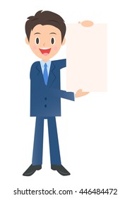 Businessman listed the poster of  blank,male company employee of illustration material