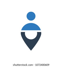 Businessman Location / Location Icon