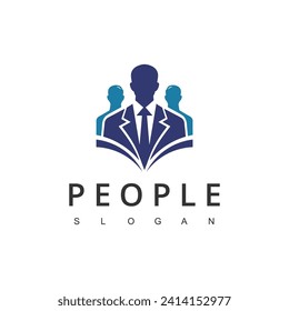 Businessman logo. business man in suit. Leadership vector logo for agency. 