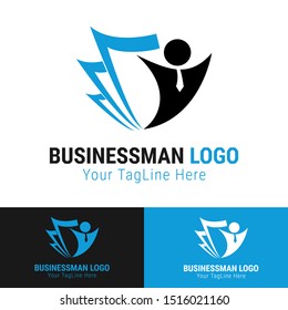 businessman logo career success in business. Creative logo for agency. logo for businessman.