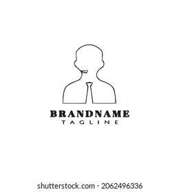 businessman logo cartoon icon design black modern isolated vector illustration