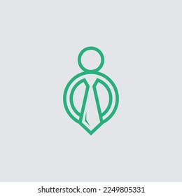 Businessman Logo Concept sign icon symbol Element Design. Boss, Leader, Marketing, Business, Suit, Tie Logotype.