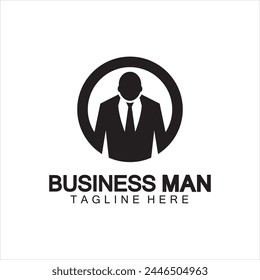 Ilustración del icono del Vector del diseño del logotipo del hombre de negocios 