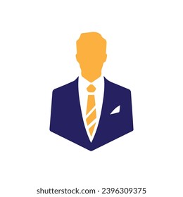Businessman Logo Simple Flat Vector