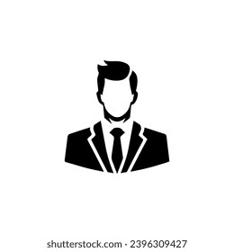 Businessman Logo Simple Flat Vector