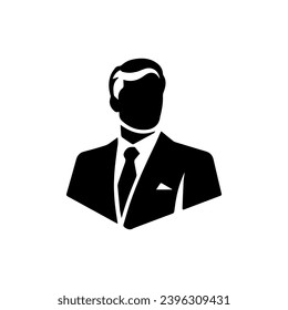 Businessman Logo Simple Flat Vector