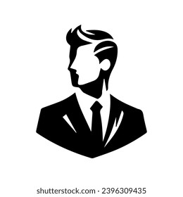 Businessman Logo Simple Flat Vector