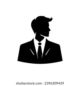 Businessman Logo Simple Flat Vector