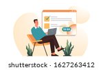 Businessman with a long to do list. Big task document. Man looking at their agenda list. Time management concept. Idea of planning and productivity. Isolated vector illustration set