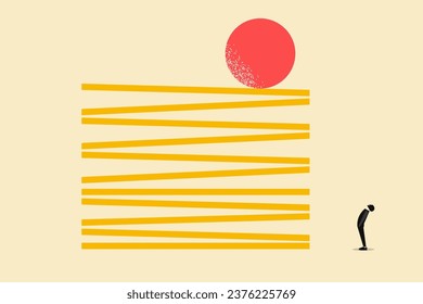 Businessman look up the ball. concept of success , journey, opportunity, and achieve goal