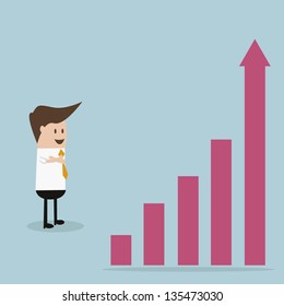 businessman look to chart