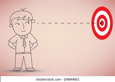 Businessman Look At The Target Vector