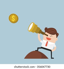 Businessman looking for business future
