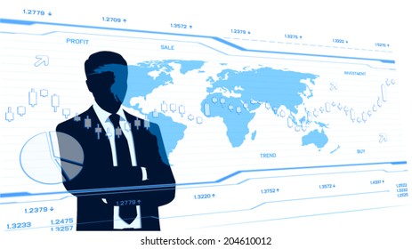 Businessman looking charts (EPS10 vector) - Powered by Shutterstock - Get 15% off with code: PIKWIZARD15