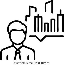 Businessman looking at city skyline with green overlay and copy space concept as A candid shot of a businessman gazing at a city skyline overlaid with images of green trees symbolizing the integration