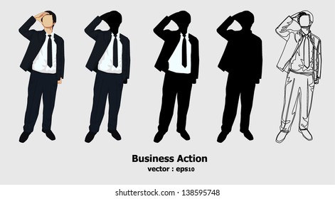 Businessman looking collection