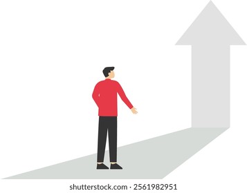 Businessman looking at complicated arrow symbol, Vector illustration design concept in flat style

