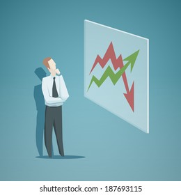 Geschäftsmann mit Blick auf die Grafik