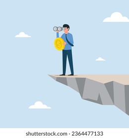 Businessman looking for investment opportunities. Business and finance illustration concept