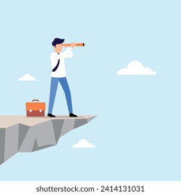 Businessman looking for investment opportunities. Business and finance illustration concept