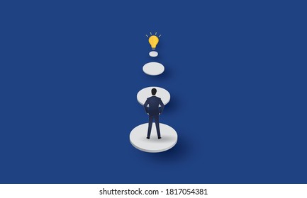 Businessman looking at light bulb, Creativity, Business concept
