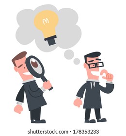 Businessman Looking Other Idea