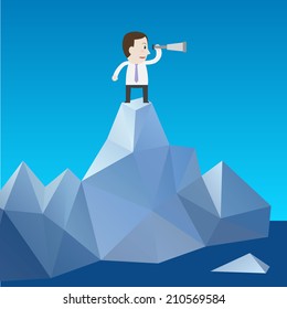 Businessman looking for success - Vector