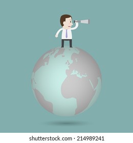 Businessman looking for success - Vector 