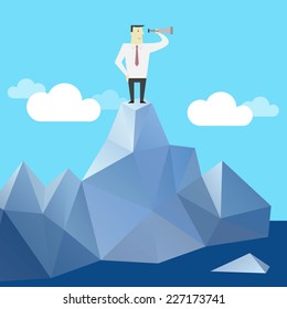 Businessman looking for success - Vector 