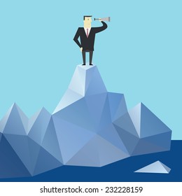 Businessman looking for success - Vector 