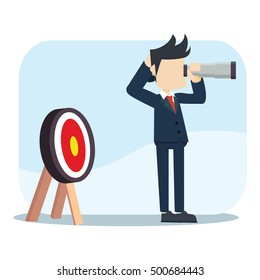 businessman looking for target
