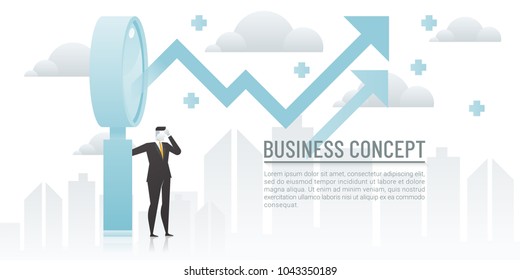 Businessman looking through, Searching for Opportunity-vector illustration