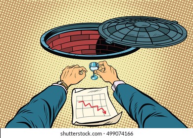 Businessman loser wants to throw down, pop art retro vector illustration